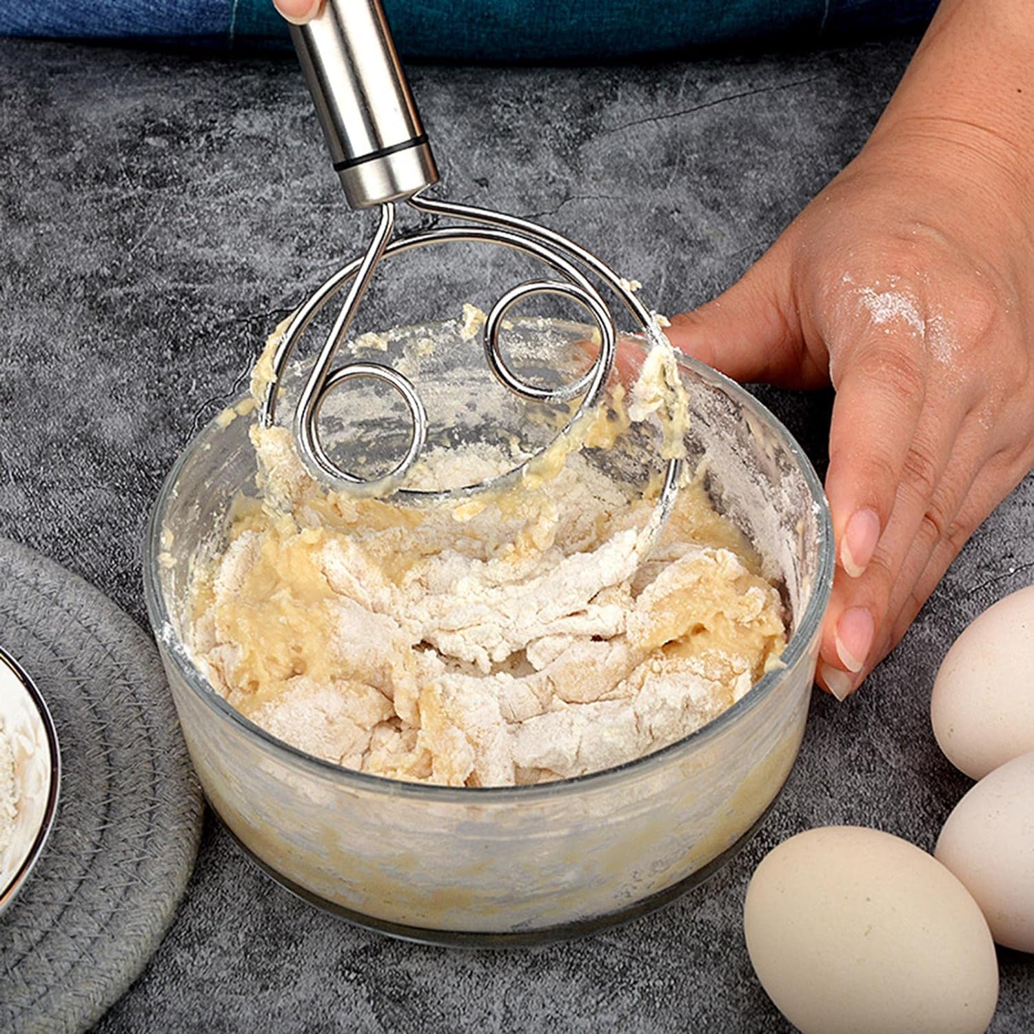 5484 Dough Whisk, Premium Stainless Steel Dutch Whisk, Dough Hand Mixer Artisan Blender For Egg, Bread, Cake, Pastry, Pizza Dough - Perfect Baking Tools, Whisking, Tirring Kitchen Tools (1 Pc) 5484 Dough Whisk, Premium Stainless Steel Dutch Whisk, Dough Hand Mixer Artisan Blender For Egg, Bread, Cake, Pastry, Pizza Dough - Perfect Baking Tools, Whisking, Tirring Kitchen Tools (1 Pc)